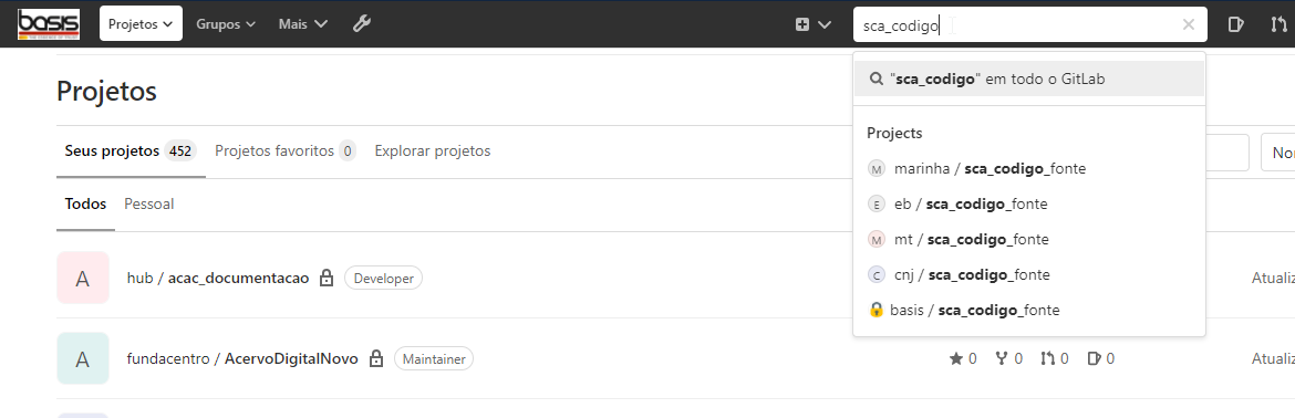 gitlab busca