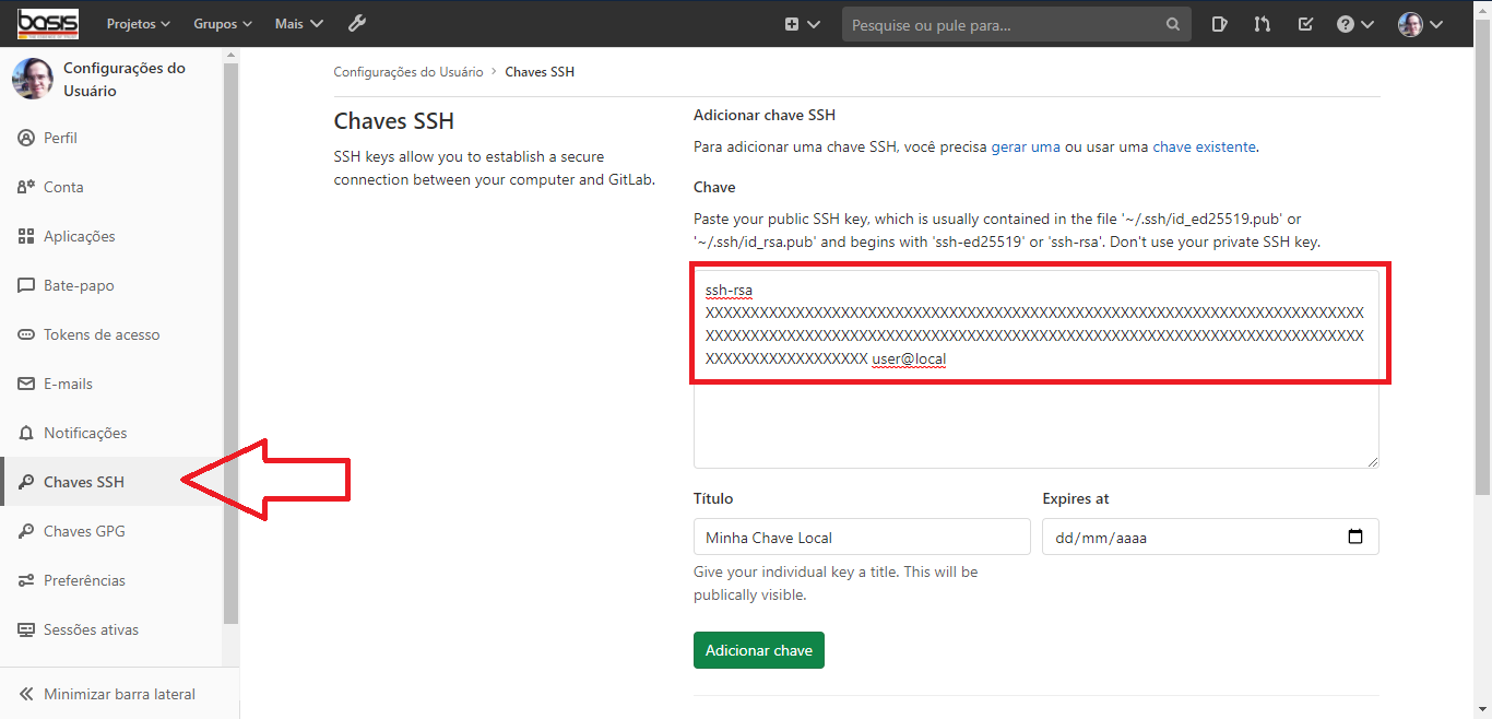 gitlab add key