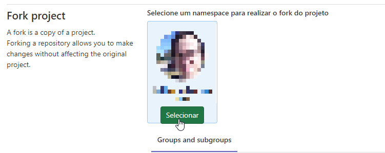 gitlab fork criacao