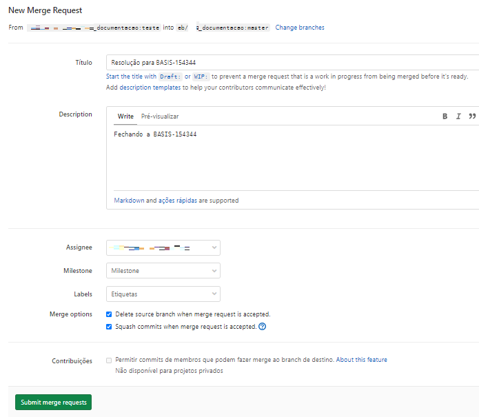 gitlab merge criando