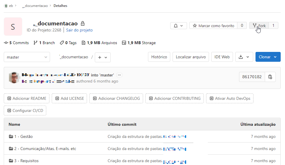 gitlab fork criar