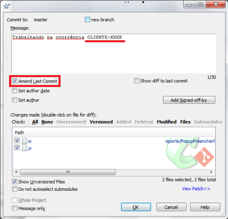 tortoisegit ammend commit