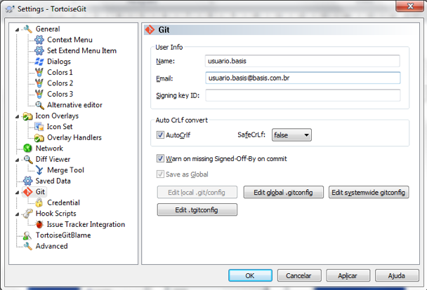 tortoisegit config