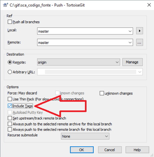 tortoisegit push tags