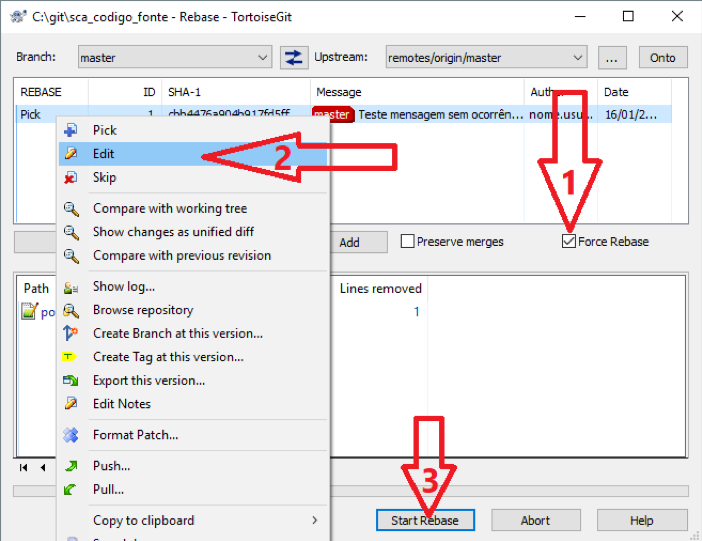 tortoisegit rebase window